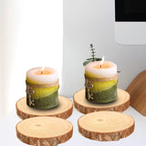 Maxbell 4Pcs Natural Wood Slices Round Polished for Crafts Holiday Table Centerpiece 13cmx13cmx2cm