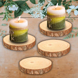 Maxbell 4Pcs Natural Wood Slices Round Polished for Crafts Holiday Table Centerpiece 13cmx13cmx2cm