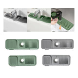 Maxbell Faucet Absorbent Pads Storage Supplies Drying Pads Soap Mat for Home 45cmx14cm Green