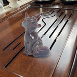 Maxbell Fox Tea Pet Miniature Sculpture Color Changing Artwork for Teahouse Tearoom Fox A