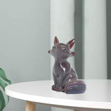 Maxbell Fox Tea Pet Miniature Sculpture Color Changing Artwork for Teahouse Tearoom Fox A