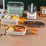 Maxbell Lunch Box Large Capacity Bento Box Food Container for Office Camping Outdoor Single White