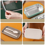 Maxbell Lunch Box Large Capacity Bento Box Food Container for Office Camping Outdoor Single Green