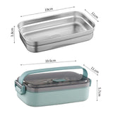 Maxbell Lunch Box Large Capacity Bento Box Food Container for Office Camping Outdoor Single Green