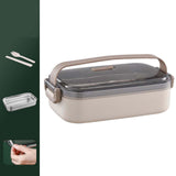 Maxbell Lunch Box Large Capacity Bento Box Food Container for Office Camping Outdoor Single Khaki