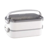 Maxbell Lunch Box Large Capacity Bento Box Food Container for Office Camping Outdoor 2 Layer White