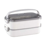 Maxbell Lunch Box Large Capacity Bento Box Food Container for Office Camping Outdoor 2 Layer White