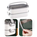 Maxbell Lunch Box Large Capacity Bento Box Food Container for Office Camping Outdoor 2 Layer White