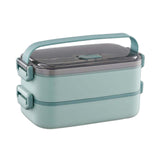 Maxbell Lunch Box Large Capacity Bento Box Food Container for Office Camping Outdoor 2 Layer Green
