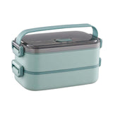 Maxbell Lunch Box Large Capacity Bento Box Food Container for Office Camping Outdoor 2 Layer Green