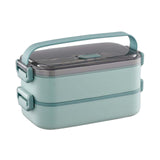 Maxbell Lunch Box Large Capacity Bento Box Food Container for Office Camping Outdoor 2 Layer Green