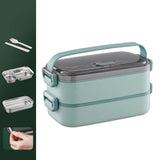 Maxbell Lunch Box Large Capacity Bento Box Food Container for Office Camping Outdoor 2 Layer Green