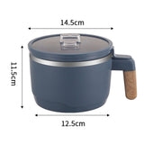 Maxbell Ramen Bowl with Lid Stockpot with Drain Noodles Bowl for Dorm Camping Blue