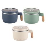 Maxbell Ramen Bowl with Lid Stockpot with Drain Noodles Bowl for Dorm Camping Blue