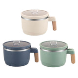 Maxbell Ramen Bowl with Lid Stockpot with Drain Noodles Bowl for Dorm Camping Blue
