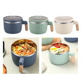 Maxbell Ramen Bowl with Lid Stockpot with Drain Noodles Bowl for Dorm Camping Blue