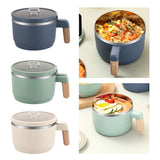 Maxbell Ramen Bowl with Lid Stockpot with Drain Noodles Bowl for Dorm Camping Blue