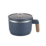 Maxbell Ramen Bowl with Lid Stockpot with Drain Noodles Bowl for Dorm Camping Blue