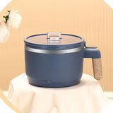 Maxbell Ramen Bowl with Lid Stockpot with Drain Noodles Bowl for Dorm Camping Blue