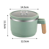 Maxbell Ramen Bowl with Lid Stockpot with Drain Noodles Bowl for Dorm Camping Green