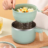 Maxbell Ramen Bowl with Lid Stockpot with Drain Noodles Bowl for Dorm Camping Green