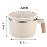 Maxbell Ramen Bowl with Lid Stockpot with Drain Noodles Bowl for Dorm Camping Beige