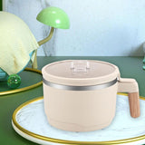 Maxbell Ramen Bowl with Lid Stockpot with Drain Noodles Bowl for Dorm Camping Beige
