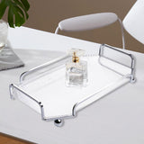 Maxbell Vanity Jewelry Decorative Tray Dresser Makeup Plate for Bedroom Clear