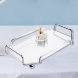 Maxbell Vanity Jewelry Decorative Tray Dresser Makeup Plate for Bedroom Clear