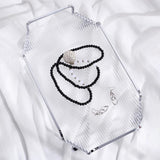 Maxbell Vanity Jewelry Decorative Tray Dresser Makeup Plate for Bedroom Clear