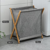 Maxbell Bamboo Dirty Clothes Laundry Storage Basket Portable Durable for Household