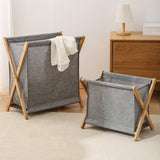 Maxbell Bamboo Dirty Clothes Laundry Storage Basket Portable Durable for Household
