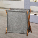 Maxbell Bamboo Dirty Clothes Laundry Storage Basket Portable Durable for Household