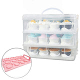 Maxbell Cupcake Storage Containers with Lid Dessert Container Case Portable for Pies White