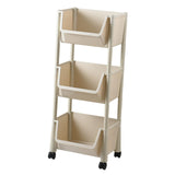 Maxbell Kitchen Storage Shelf Basket with Lockable Wheels for Bedroom Bathroom 3 Baskets