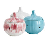 Maxbell Garlic Keeper Container with Lids Holder for Countertop Lemon White