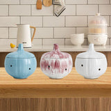 Maxbell Garlic Keeper Container with Lids Holder for Countertop Lemon White