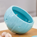 Maxbell Garlic Keeper Container with Lids Holder for Countertop Lemon White