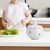 Maxbell Garlic Keeper Container with Lids Holder for Countertop Lemon White