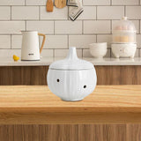Maxbell Garlic Keeper Container with Lids Holder for Countertop Lemon White