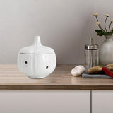 Maxbell Garlic Keeper Container with Lids Holder for Countertop Lemon White