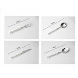 Maxbell 4 Piece Pearl Handle Cutlery Set Silver Collection Tea Spoon for Dinner