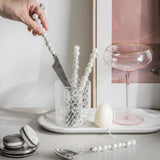 Maxbell 4 Piece Pearl Handle Cutlery Set Silver Collection Tea Spoon for Dinner