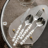 Maxbell 4 Piece Pearl Handle Cutlery Set Silver Collection Tea Spoon for Dinner