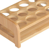 Maxbell Wooden Glass Holder Mug Organizer Serving Holder Cup Rack for Bar Hotel Events 12 Holes