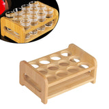 Maxbell Wooden Glass Holder Mug Organizer Serving Holder Cup Rack for Bar Hotel Events 12 Holes
