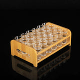 Maxbell Wooden Glass Holder Mug Organizer Serving Holder Cup Rack for Bar Hotel Events 24 Holes