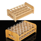 Maxbell Wooden Glass Holder Mug Organizer Serving Holder Cup Rack for Bar Hotel Events 24 Holes