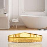 Maxbell Corner Bathroom Shelf Kitchen Organiser Sturdy Shelf Basket Storage Rack Aureate