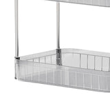 Maxbell Drain Rack 2 Tier Makeup Caddy Stainless Steel Pipe for Table Bedroom Office Clear